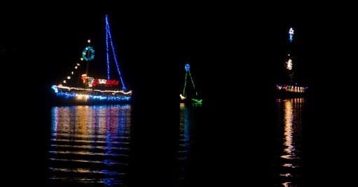 Festive Christmas Boat Parade Cruise with Down Under Tiki Tours in Boca Raton