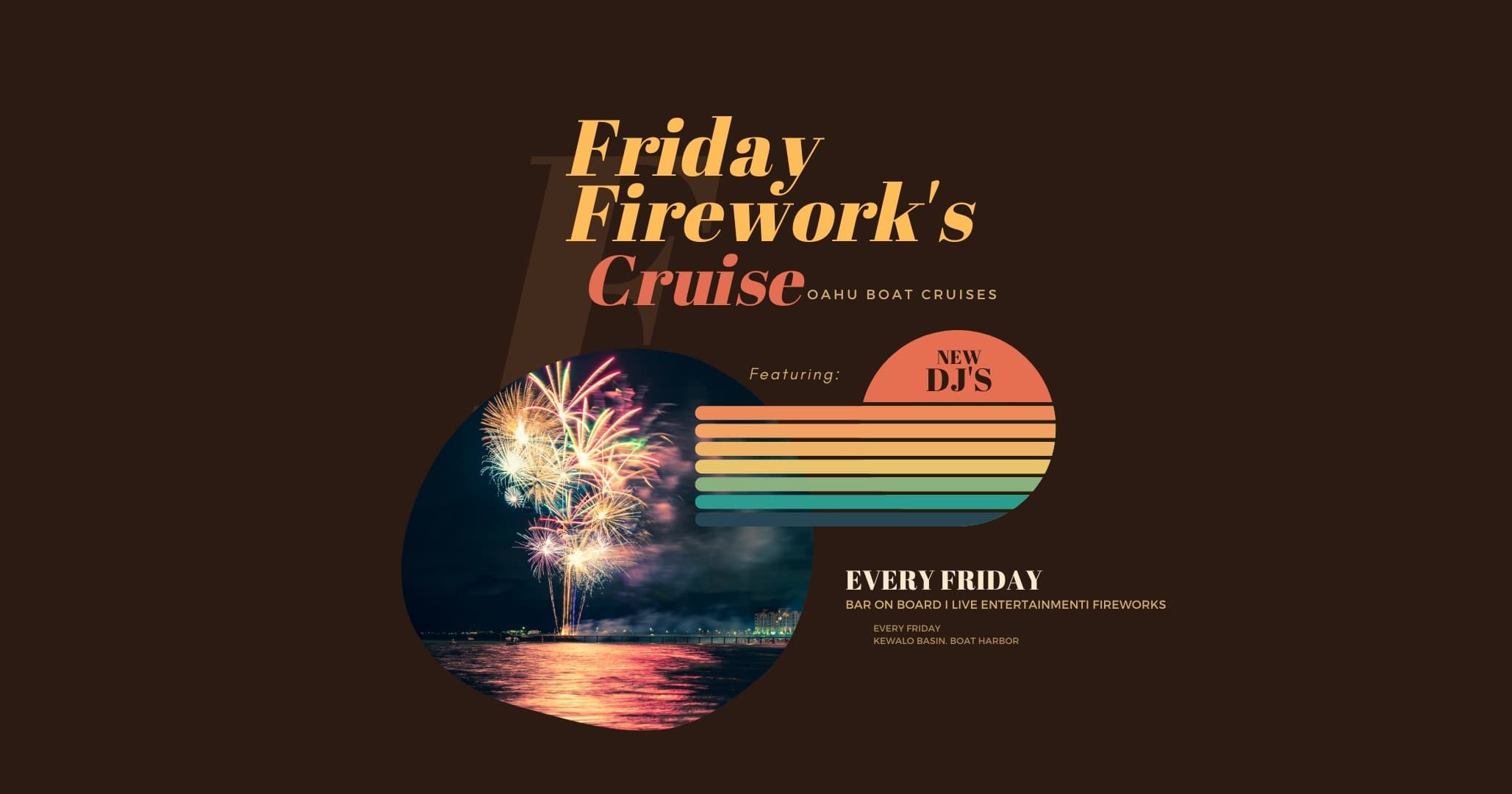 Night Firework Lights Cruise with Oahu Boat Cruises in Honolulu