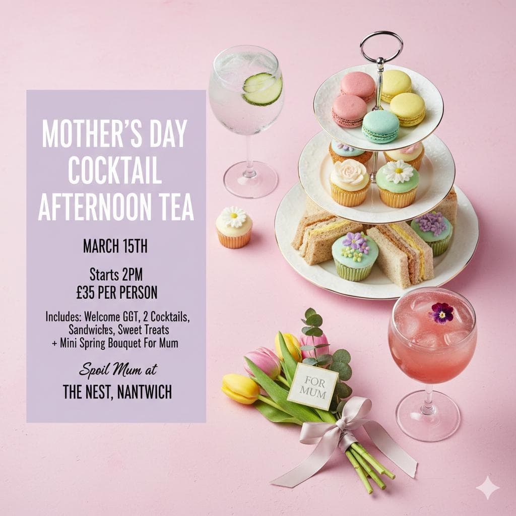 Mothers Day Cocktail Afternoon Tea at Juniper House, Combermere