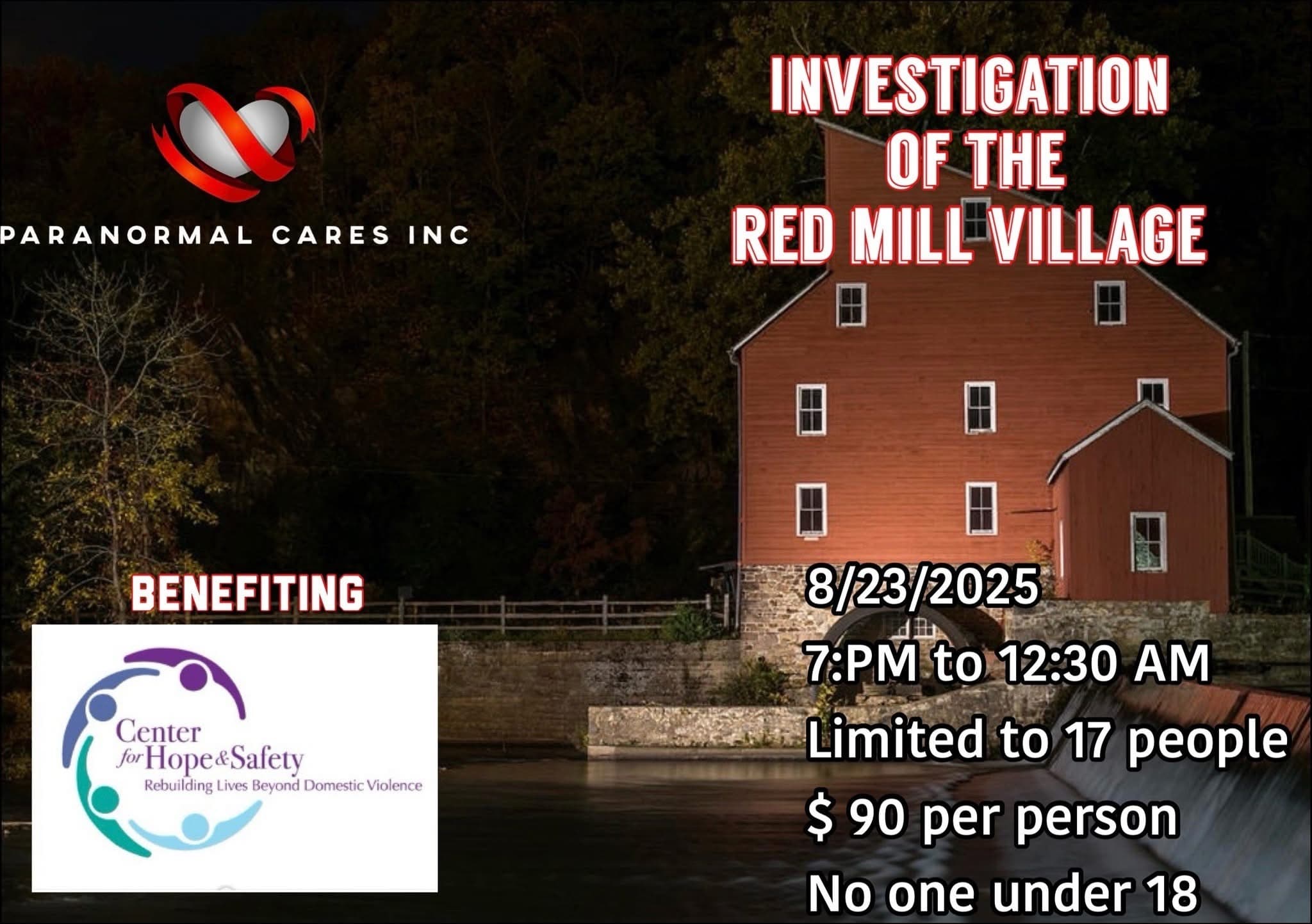 Haunted Ghost Hunting Tour at Red Mill Village NJ