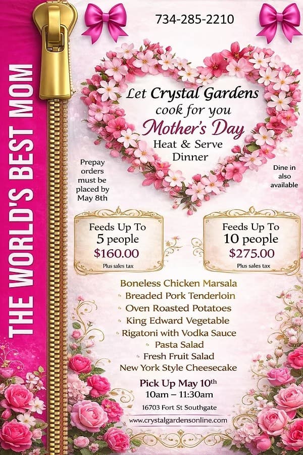 Mother's Day To-Go Feast from Crystal Gardens in Southgate, Michigan photo 1