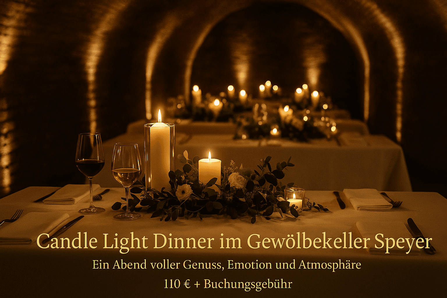 Candlelight Dinner in Speyer's Historic Gewölbekeller — 3-Course Seasonal Menu