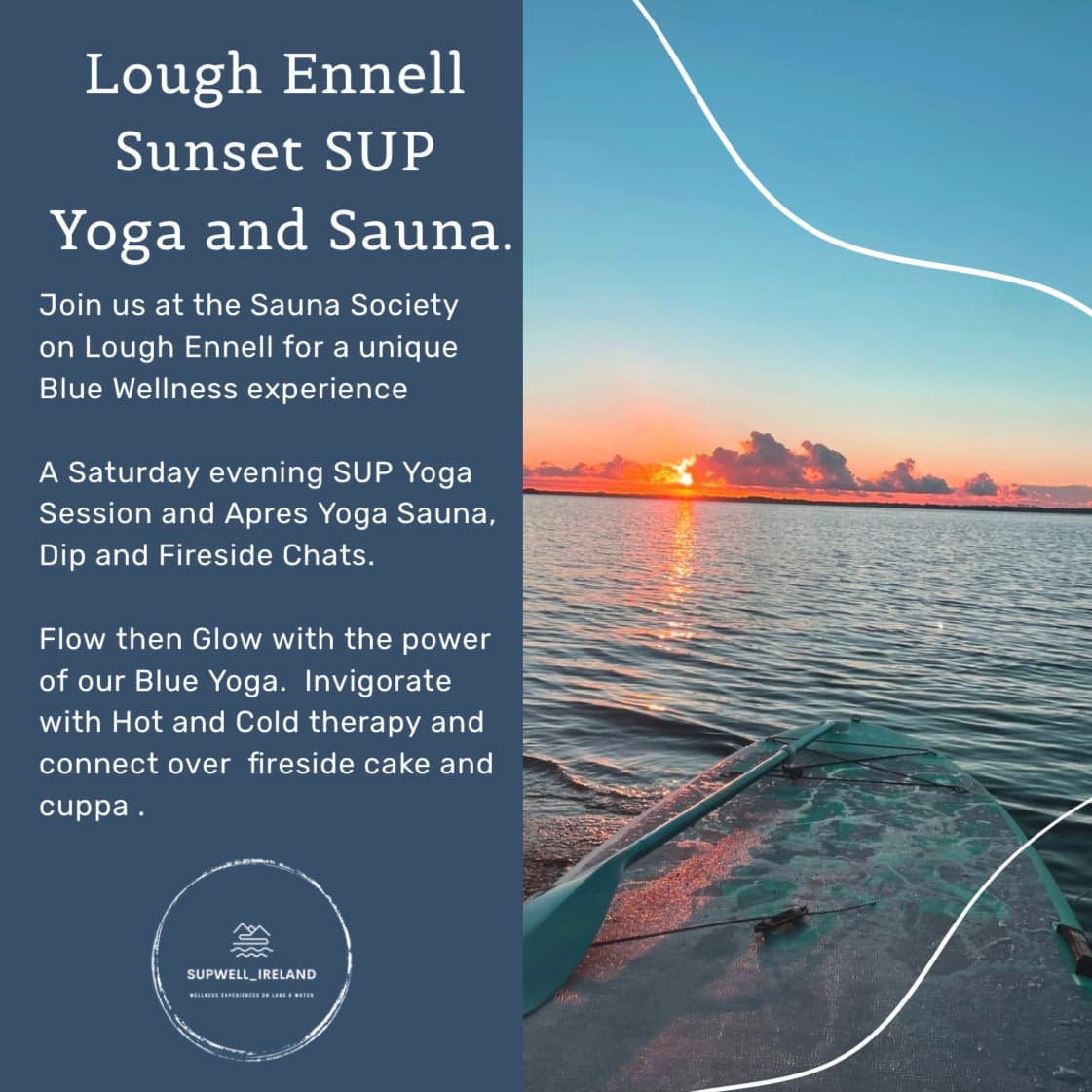 Sunset SUP Yoga & Sauna with SUPWell Ireland