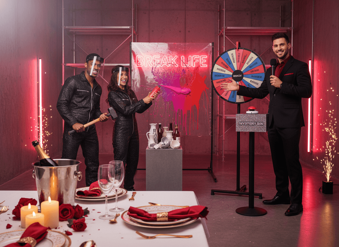 Rage Room & Roses: Smash-and-Paint Date Night at Break Life in Houston