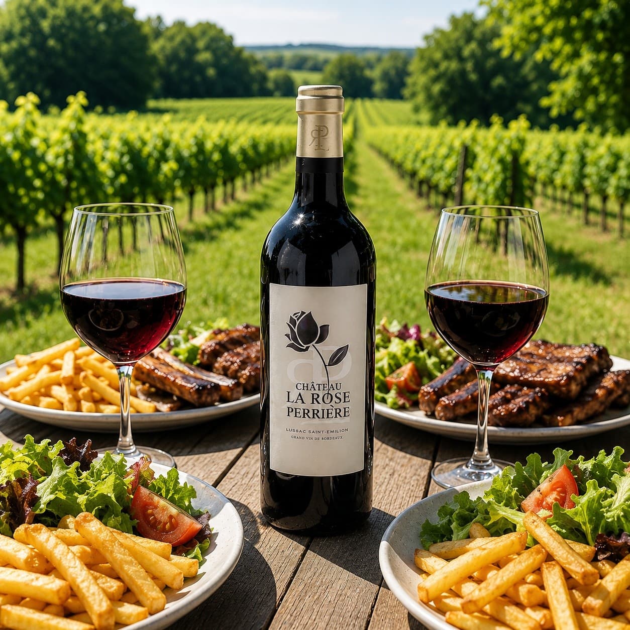 Summer Lunches at Château La Rose Perrière: Lussac Vineyard Paella, Tapas & Wine
