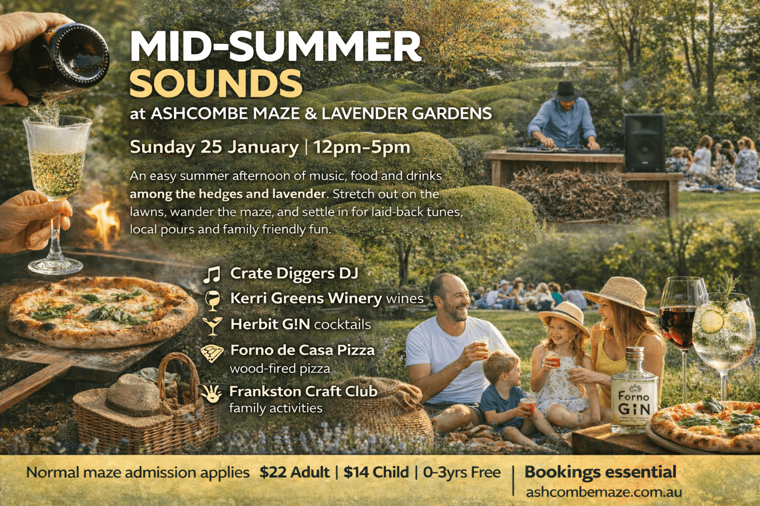 Sunday Mid-Summer Sounds at Ashcombe Maze: Pizza, Wine & Live Music in Shoreham photo 4
