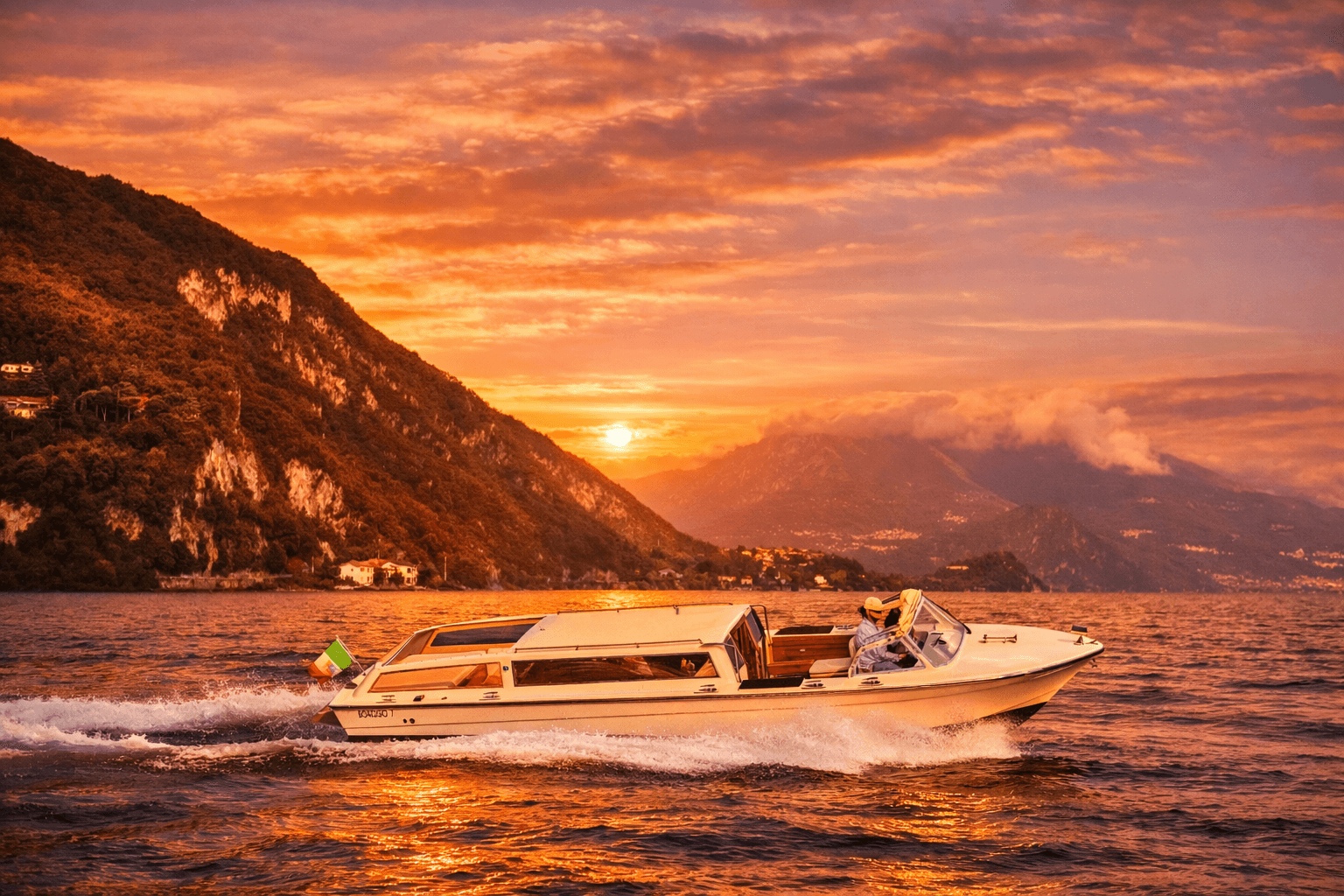 Private Lake Como Sunset Cruise from Vassena — Prosecco & Iconic Villas