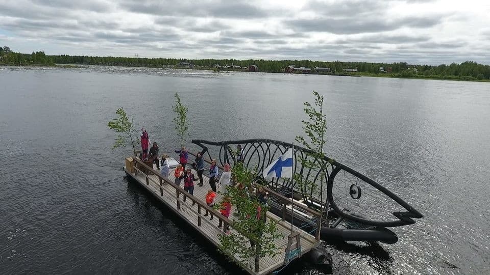 Torne River Two-Country Ferry: Rustic Crossing Between Finland and Sweden
