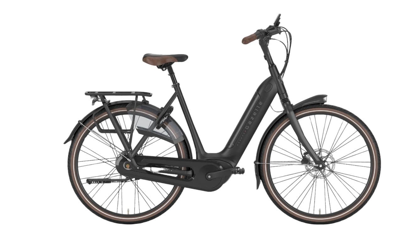 Electric city commuter bike studio product shot, urban e-bike