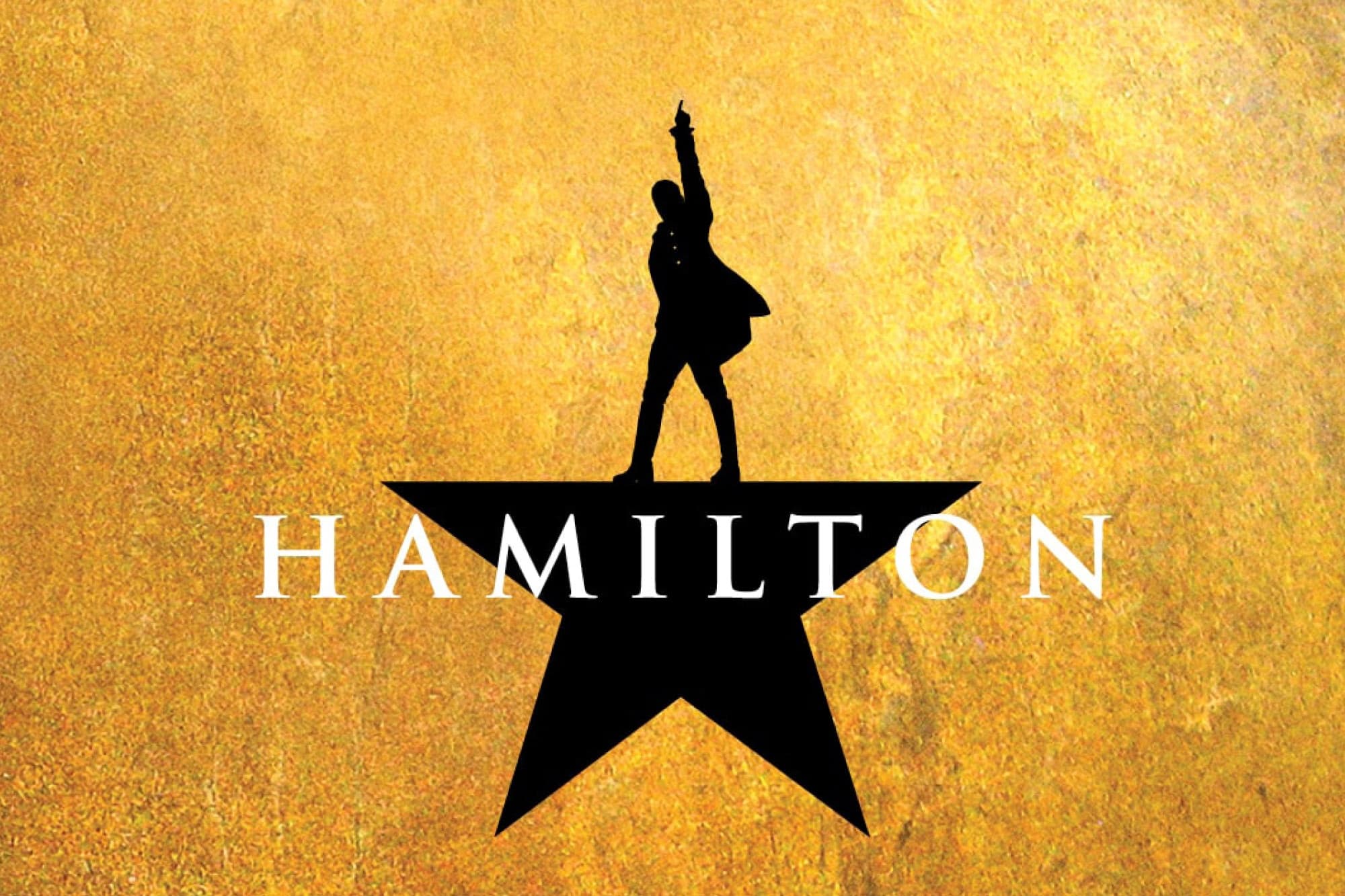 Hamilton musical gold star poster stage show promotion