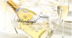 Champagne bottle in ice bucket with flutes for celebratory tasting
