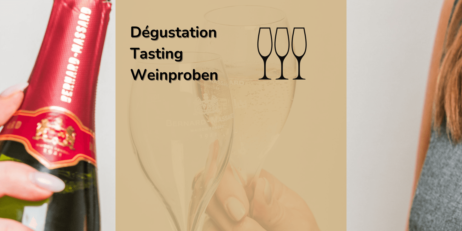 Sommelier pouring sparkling wine at tasting counter, tasting