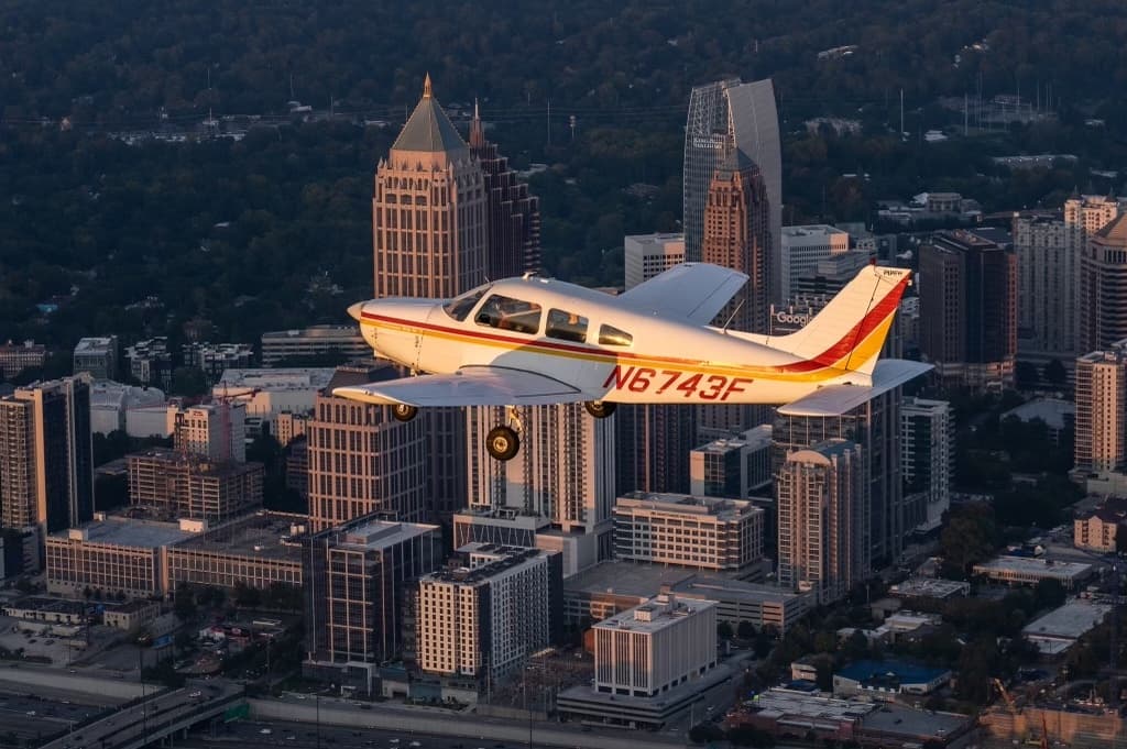 Aerial Adventures with Sunset Stone Mountain in Atlanta