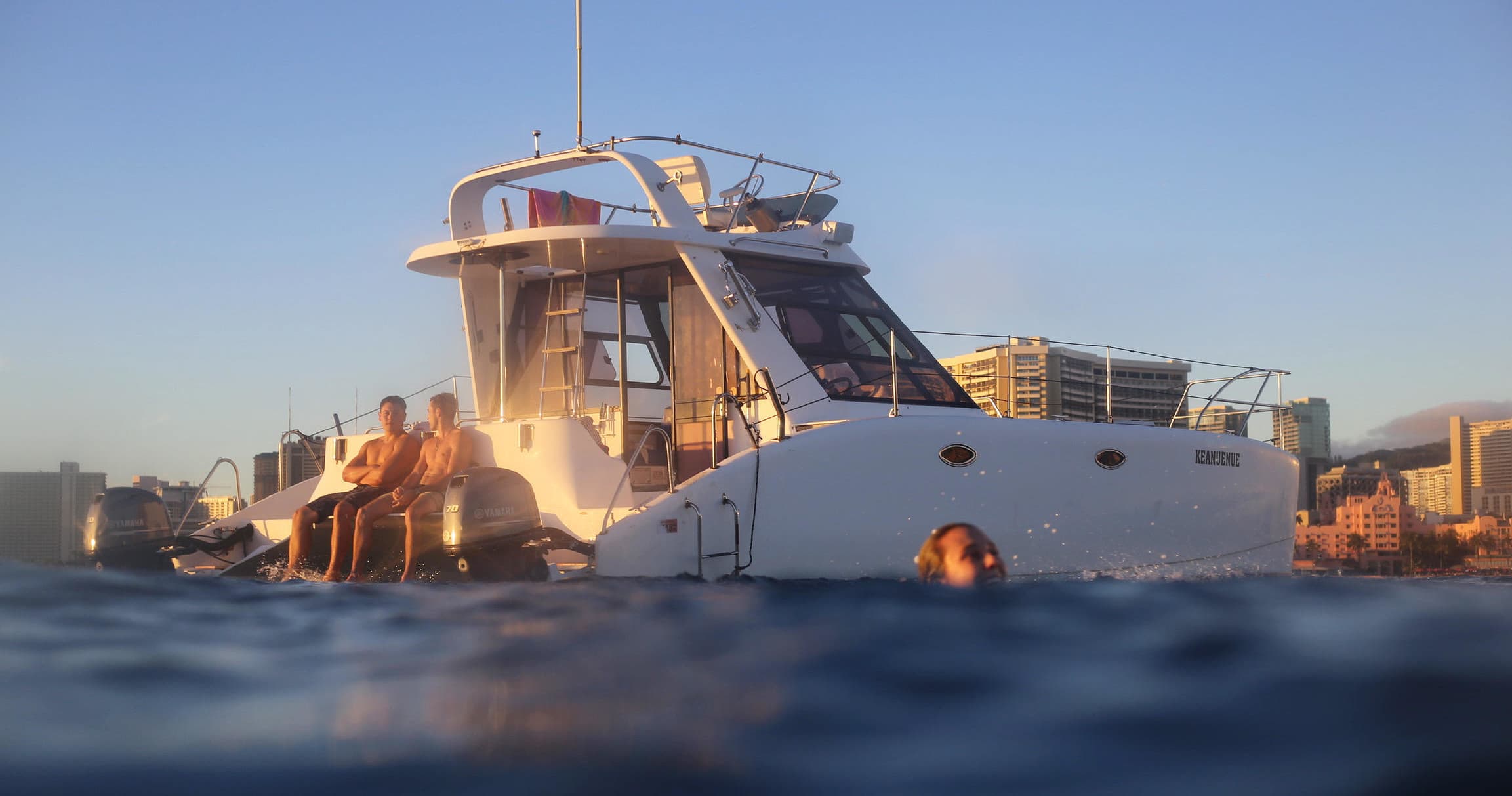 Private Sunset Catamaran Cruise & Swim in Honolulu