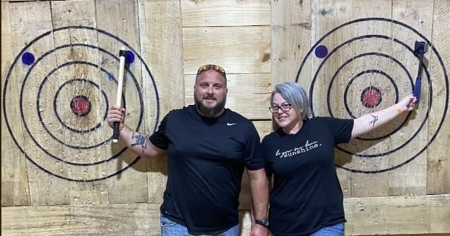 Axe Throwing & Fun at Mountain Man's in the Bear Cave