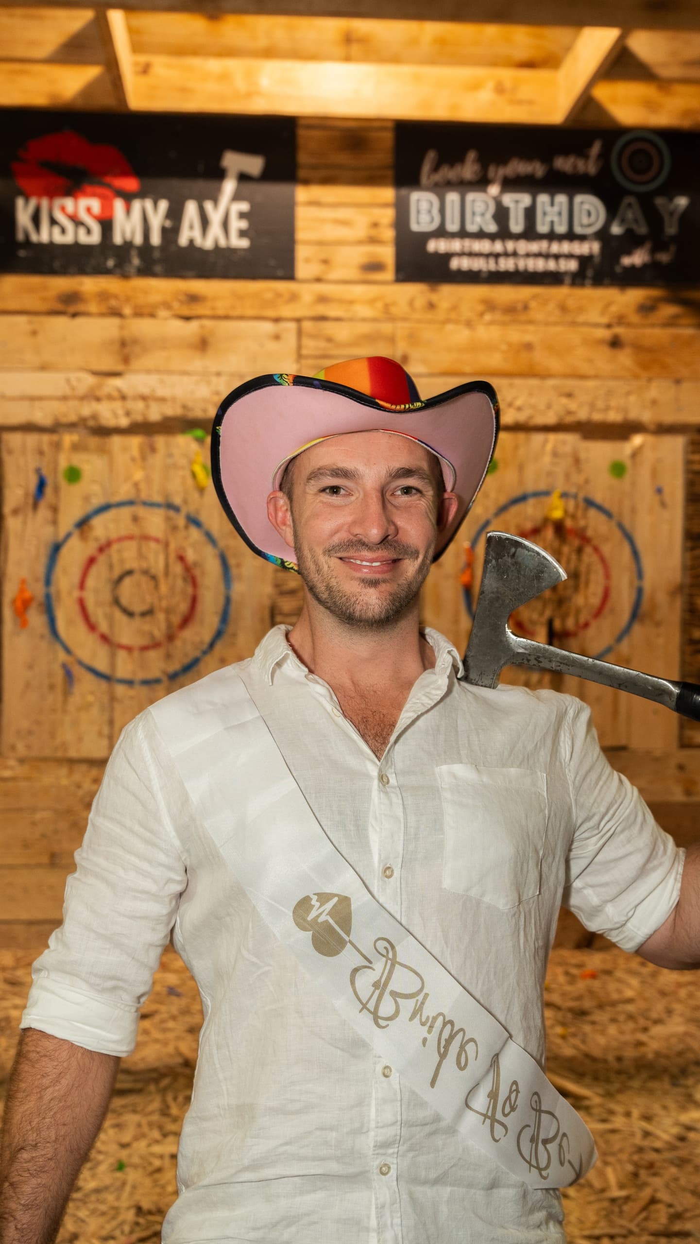 Alexandria Axe-Throwing Party Package: Pizza, Drinks & Glow Darts photo 1