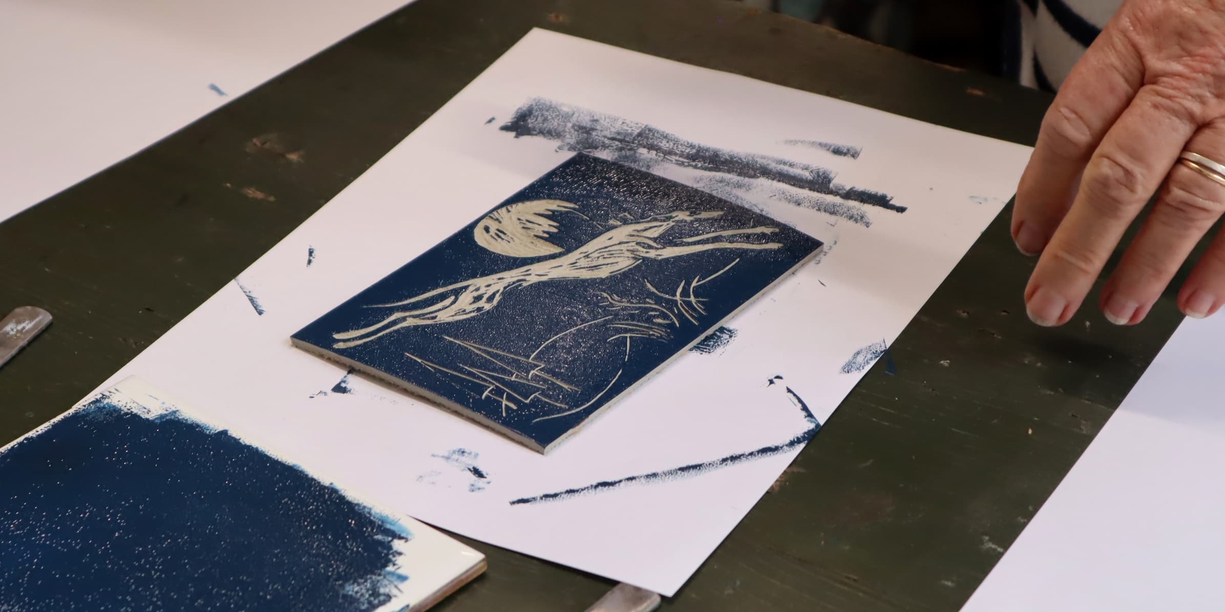 Lino Reduction Cutting Workshop in Nottingham: Hands-On Printmaking at Debbie Bryan photo 2