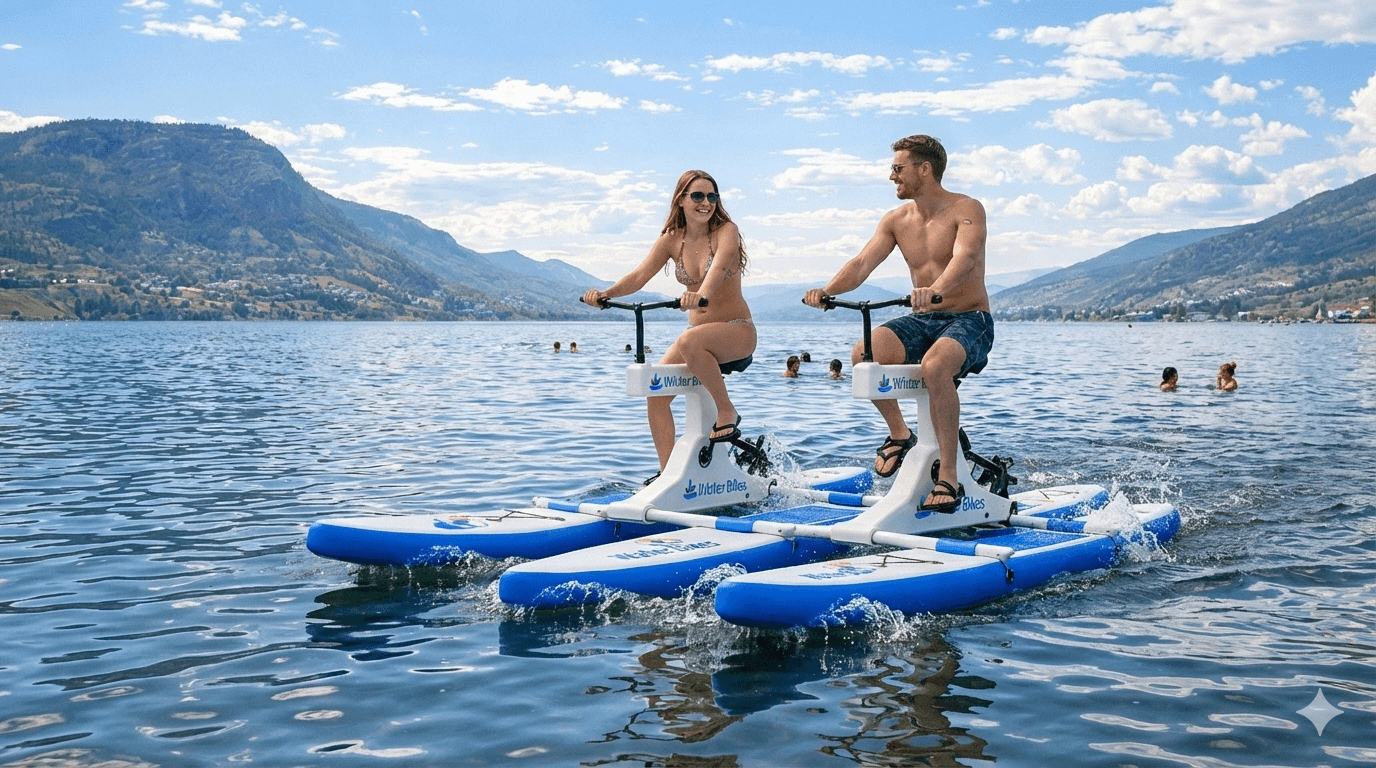 Double Water Bike Rental in Penticton: Shared Two-Person Water Bike Adventure
