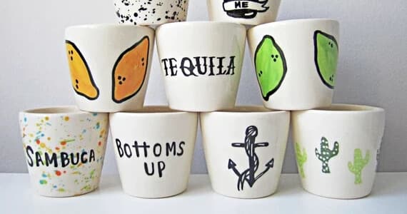 Paint Your Own Custom Shot Glass Set: Two-Hour Ceramic Workshop in Tecumseh