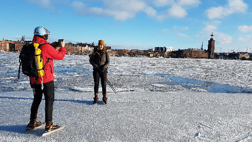 Ice Skating on Frozen Lakes with True Nature Sweden AB in Kiruna