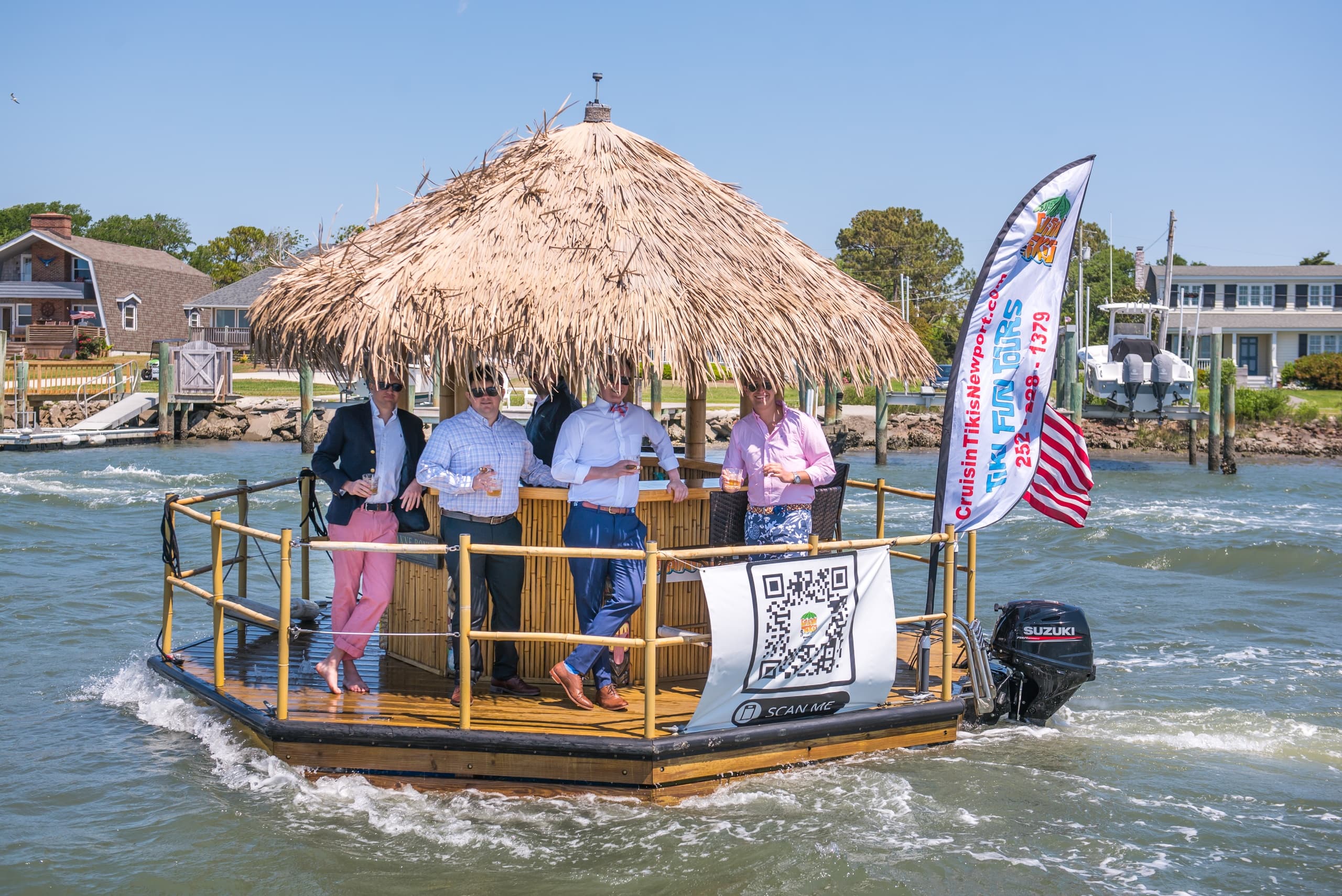 Explore Beaufort’s Historic Waterfront on a Scenic Tiki Boat Cruise