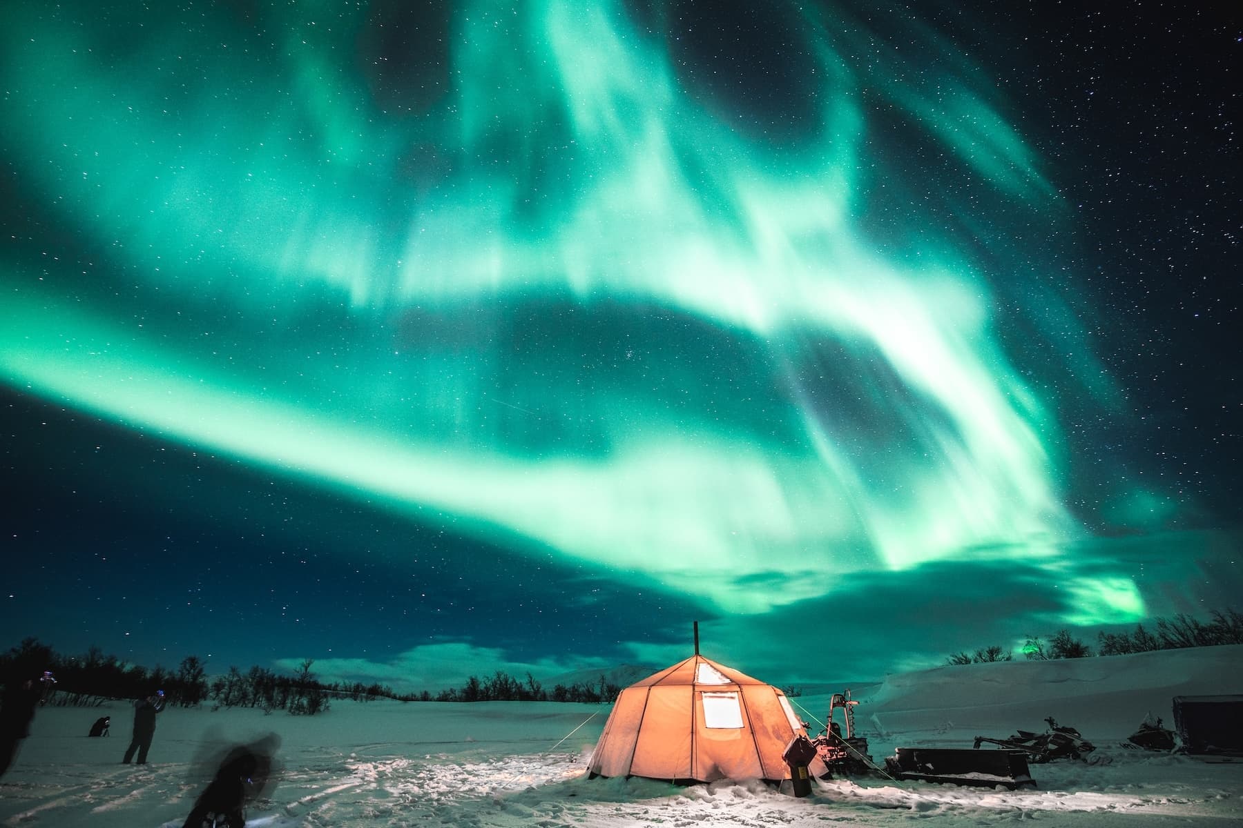 Private Arctic River Glamping near Kiruna: Heated Tents & Northern Lights