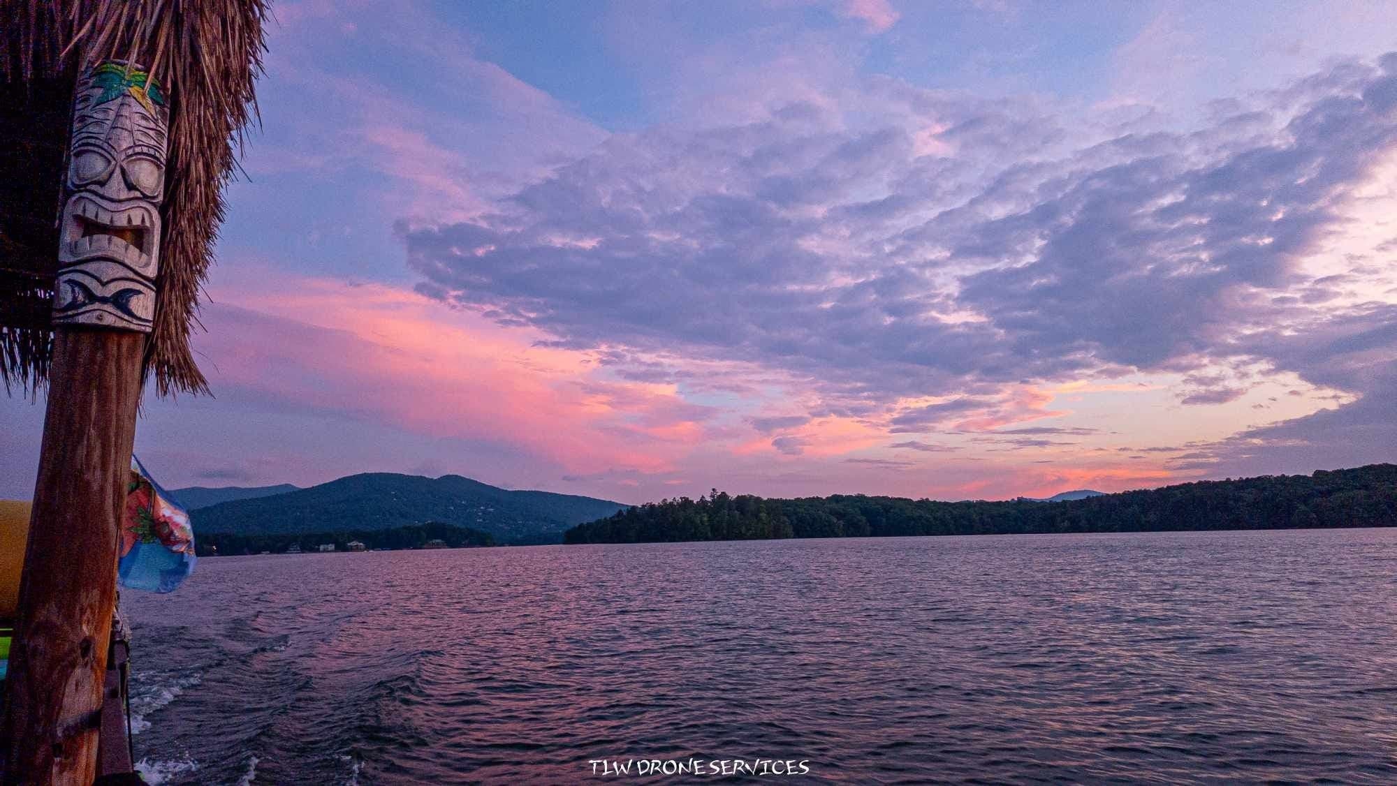 Sunset Cruise: Private Tiki Boat Charter on Lake Chatuge from Hayesville