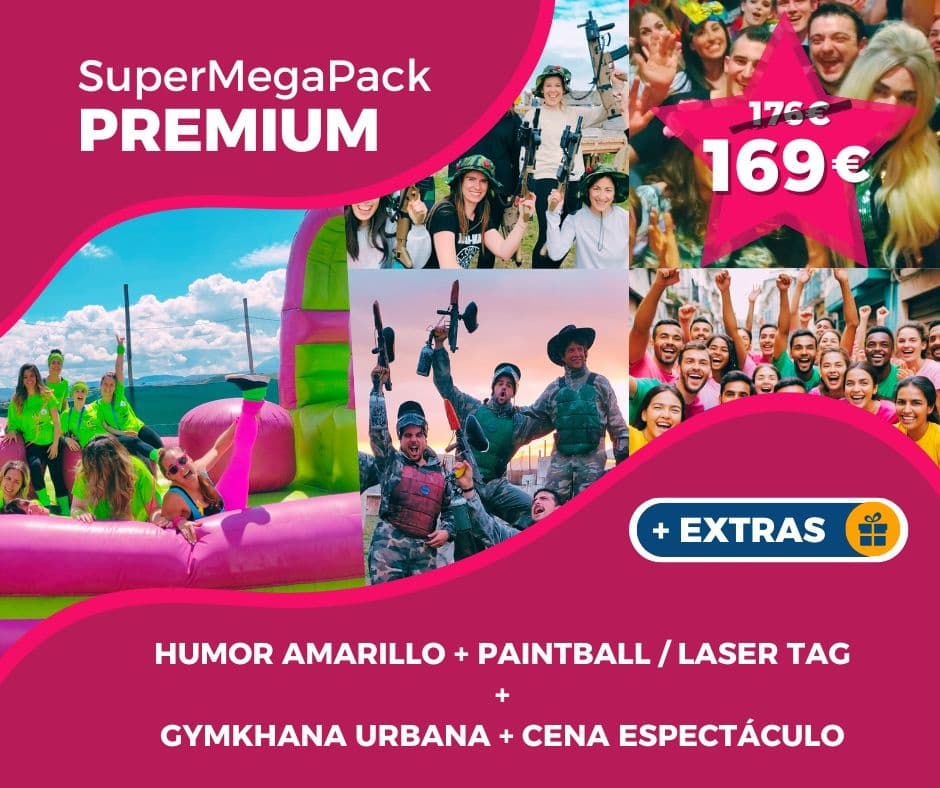 All-Day Pamplona Paintball, Lasertag & Dinner Show — SuperMegaPack Premium