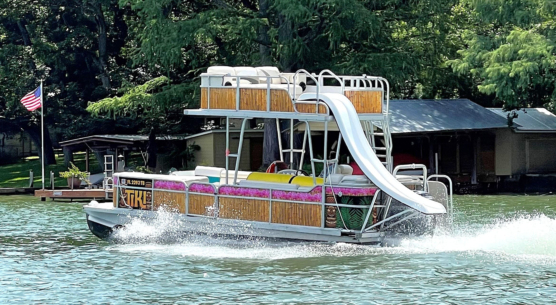 Tiki Pontoon Boat Rental Adventure on Lake Travis, Austin