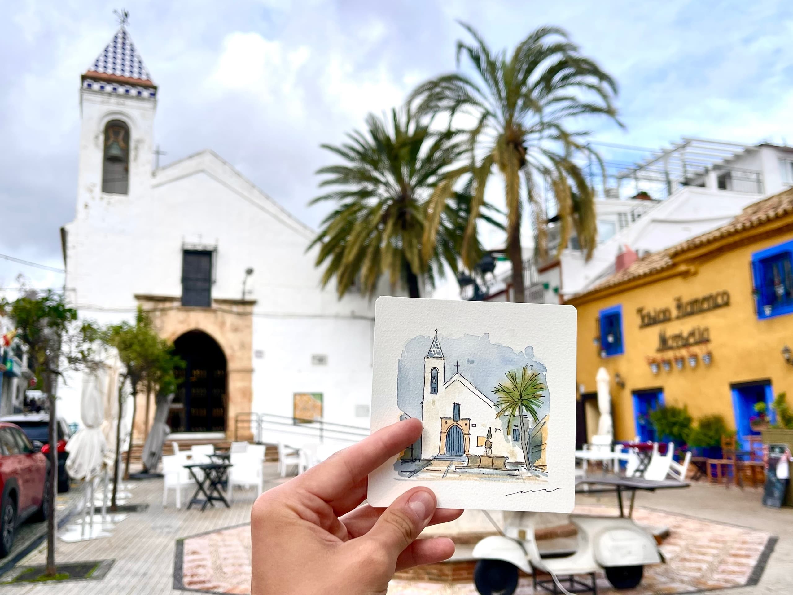 Watercolor Walk: Sketching Marbella’s Old Town Light