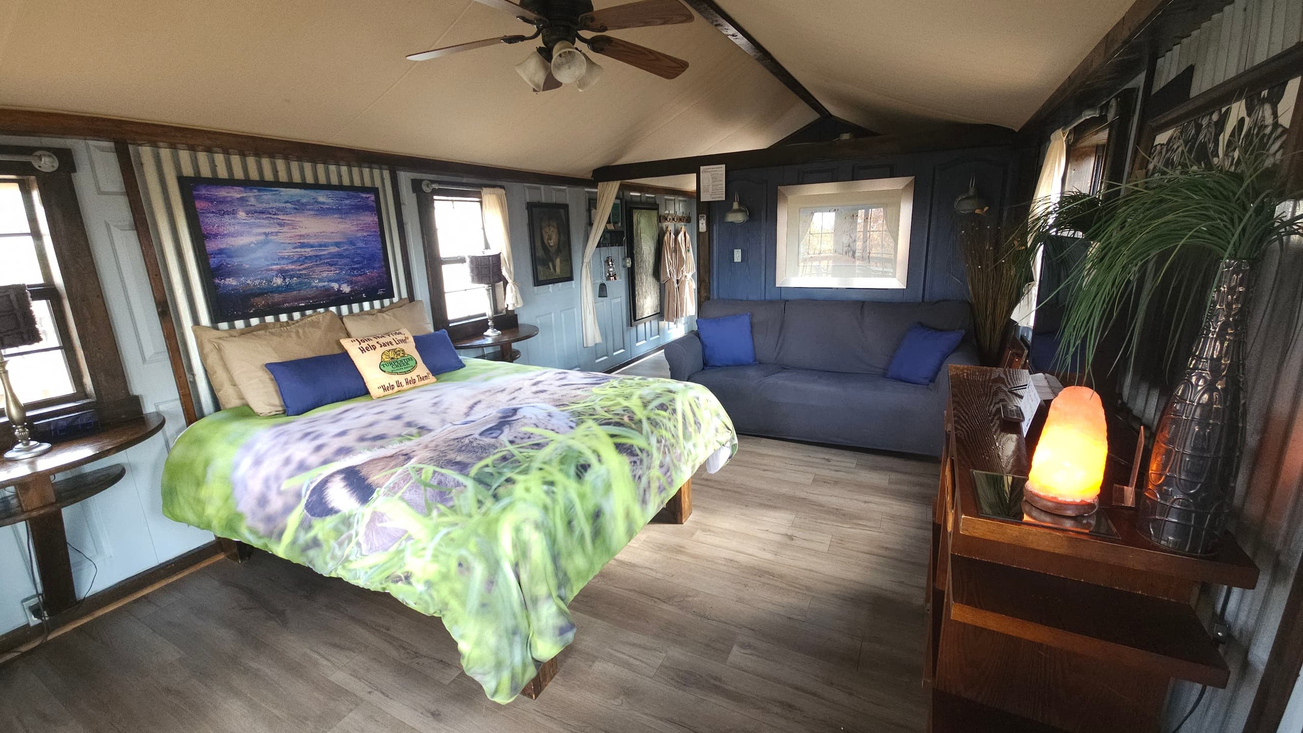 Escape to the Okavango Suite at Zulu Lodge: Unique Wildlife Refuge Stay in Eureka Springs