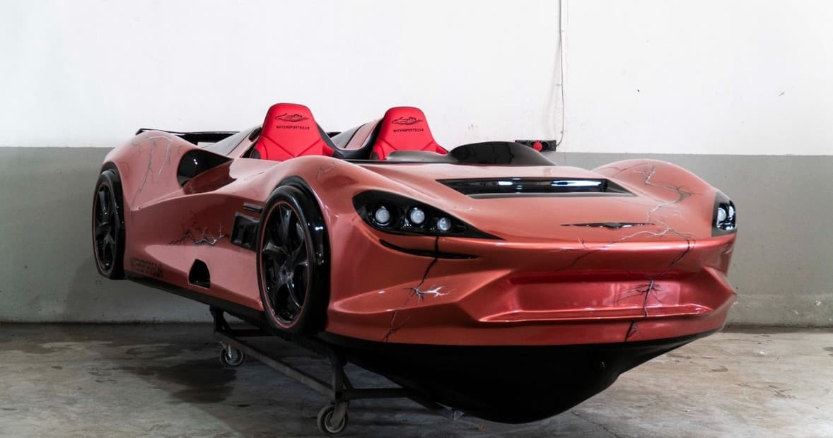 Two-Seater McLaren Jet Car Rental in Hialeah — Pink & Green JetCar Rides on Bimini Waters