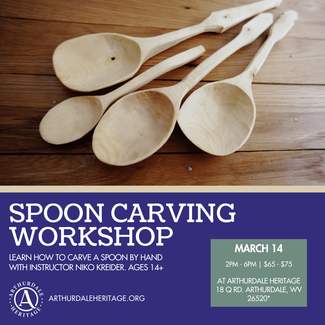 Spoon Carving Workshop with Niko Kreider in Arthurdale, WV