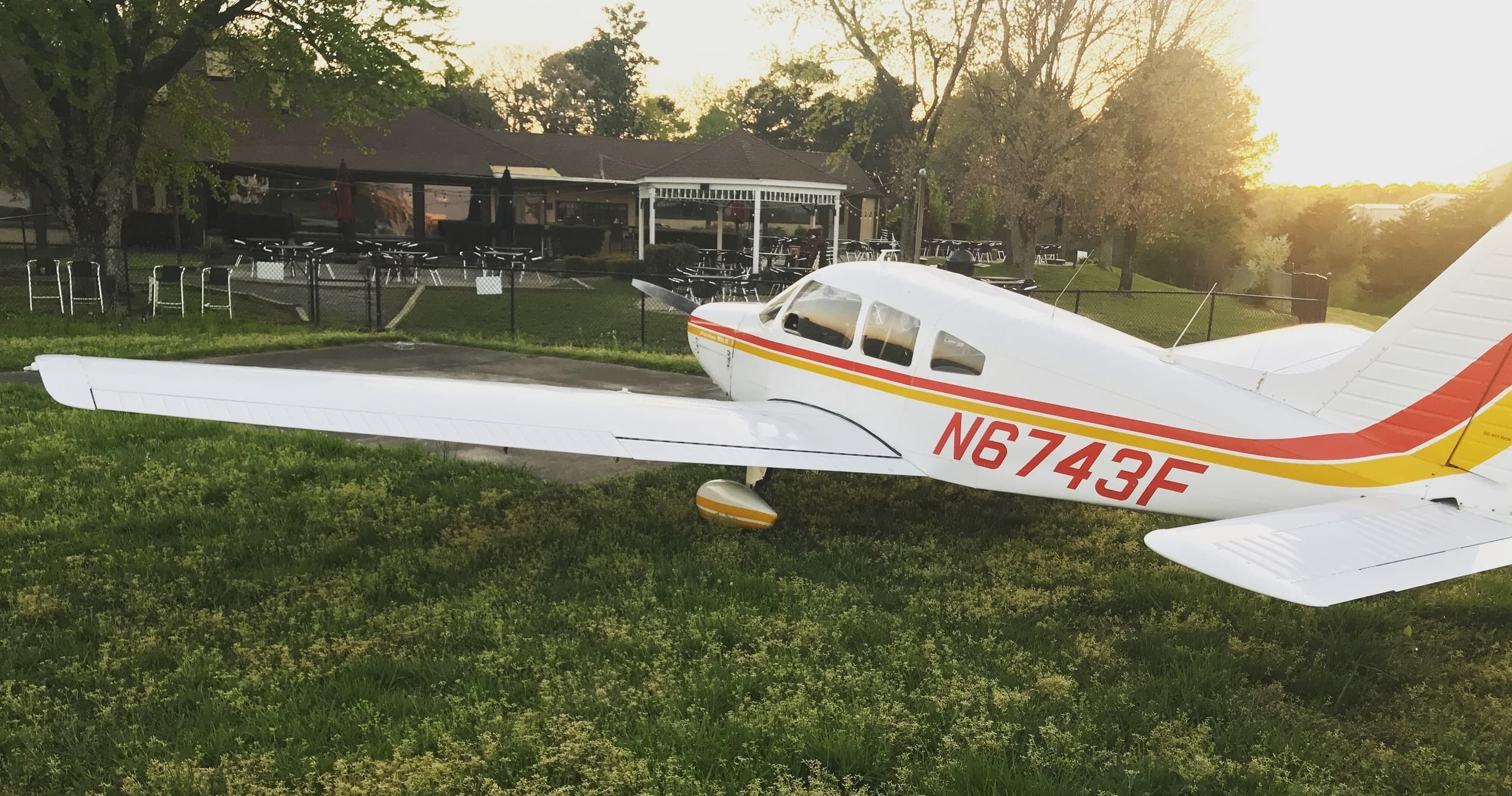 Sunset Flight Over Downtown Atlanta in Piper Cherokee
