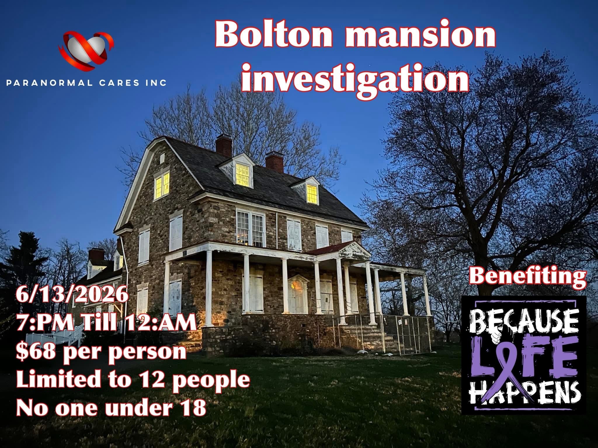 Bolton Mansion Night Ghost Hunt at the 1687 Phineas Pemberton House photo 1