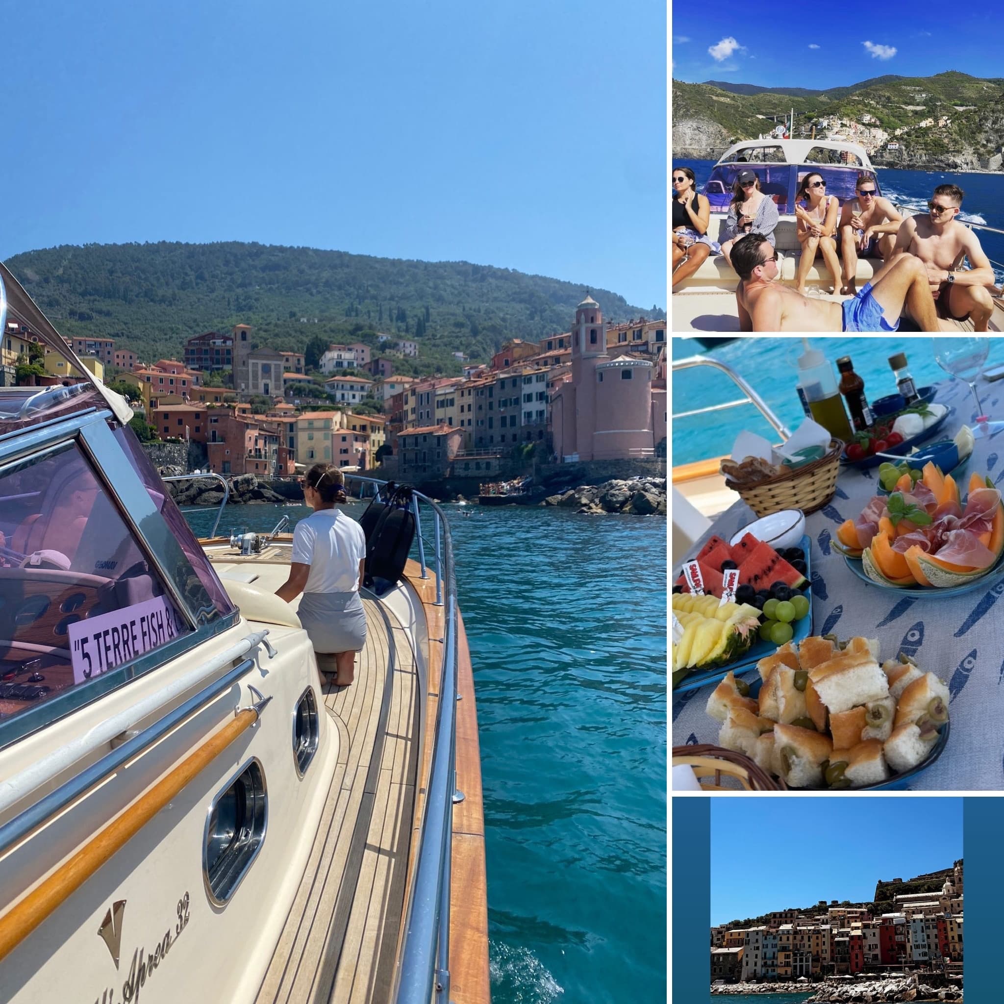 Passengers boarding yacht for coastal tour of Cinque Terre