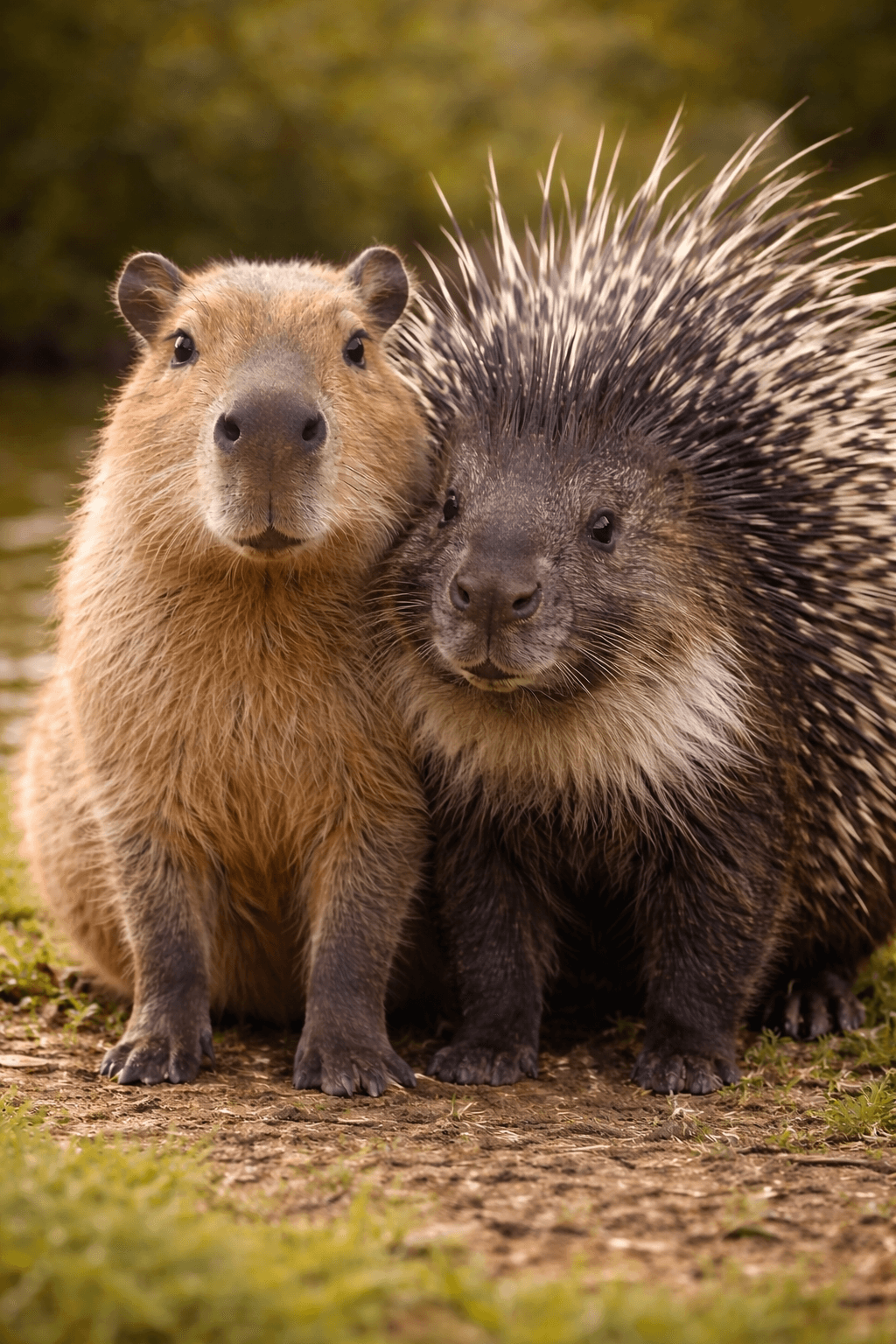 Spiky & Snuggly Encounter: Private Capybara & Porcupine Meet at Scatter Joy Acres