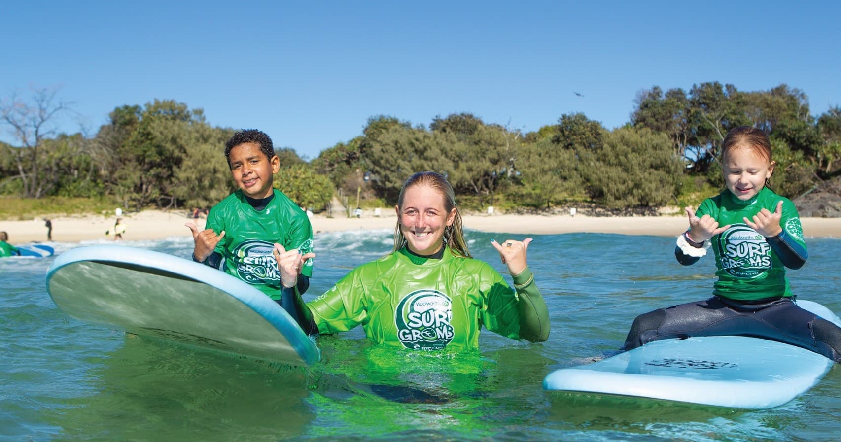 Water-activities with Woolworths SurfGrom in Australia