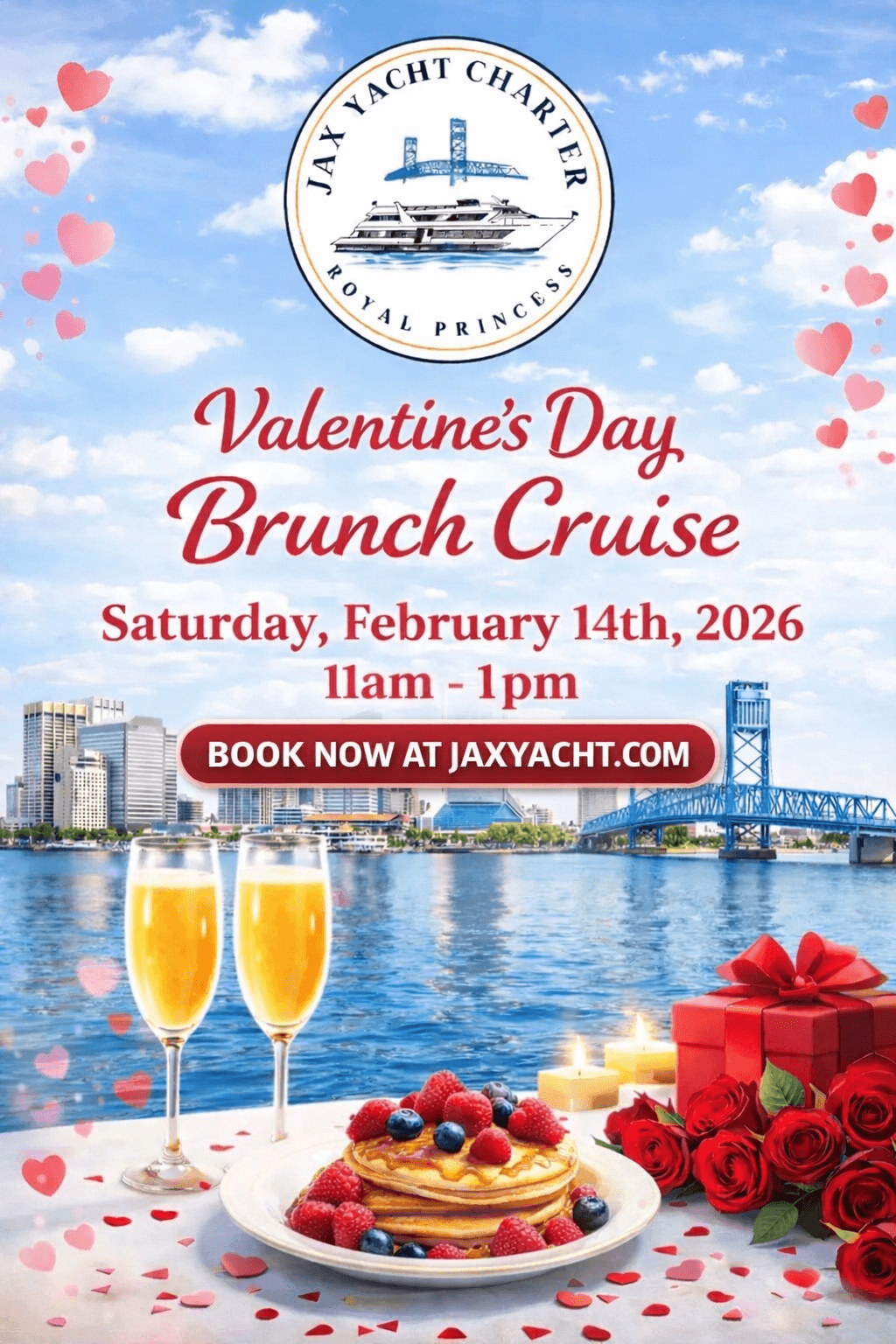 Valentine’s Brunch Cruise Aboard the Royal Princess on Jacksonville’s St. Johns River