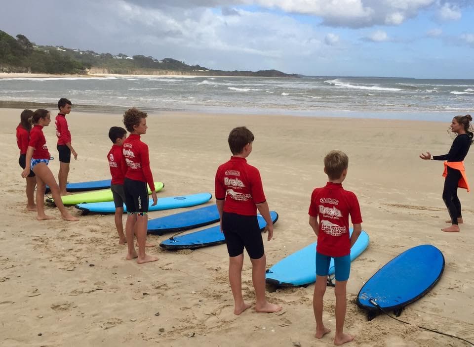 Group Surfing Lesson at North Stradbroke Island Surf School