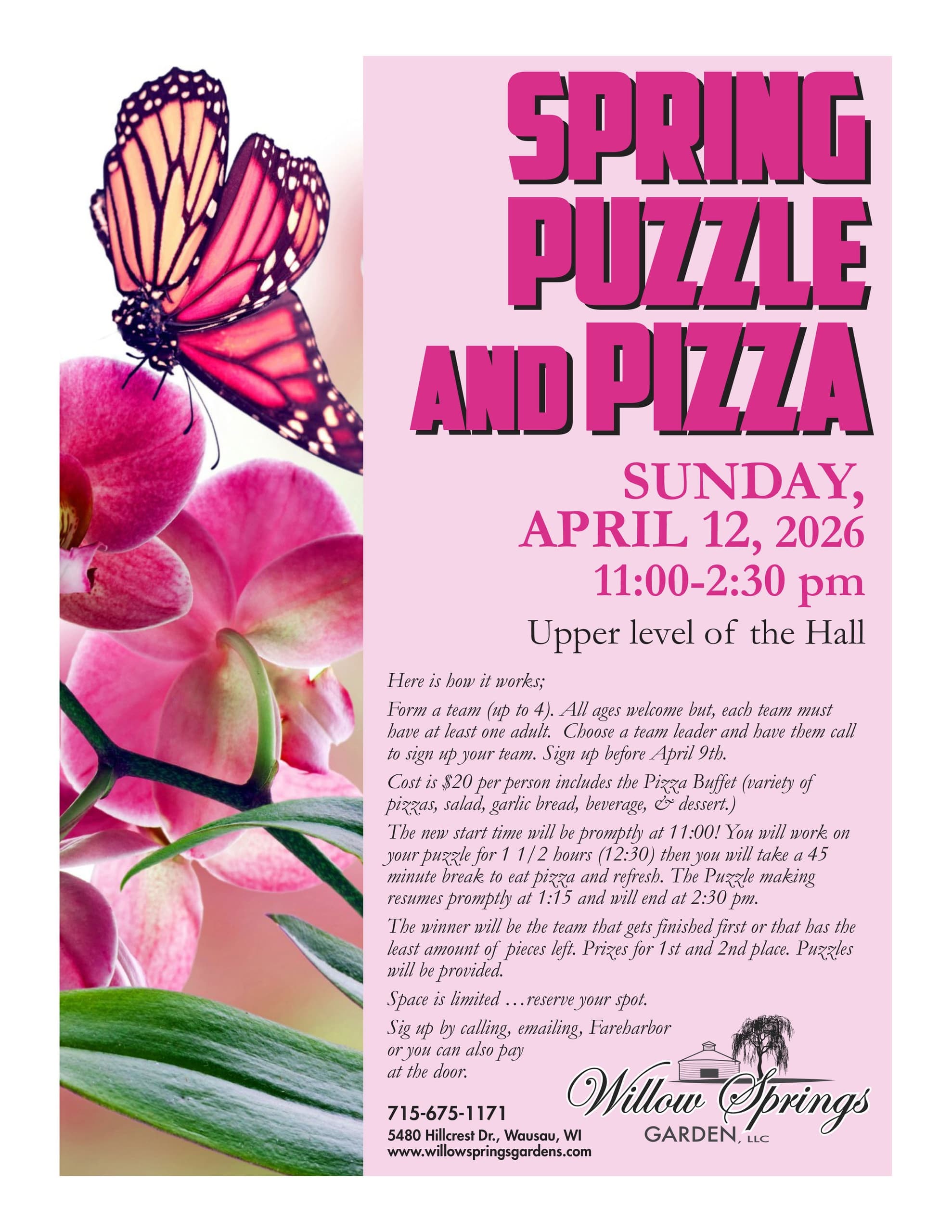 Spring Pizza and Puzzles at Willow Springs Garden — Wausau Social Game Morning photo 1