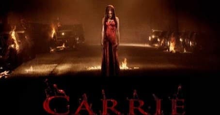 Solitary figure standing in burning hall, cinematic horror experience
