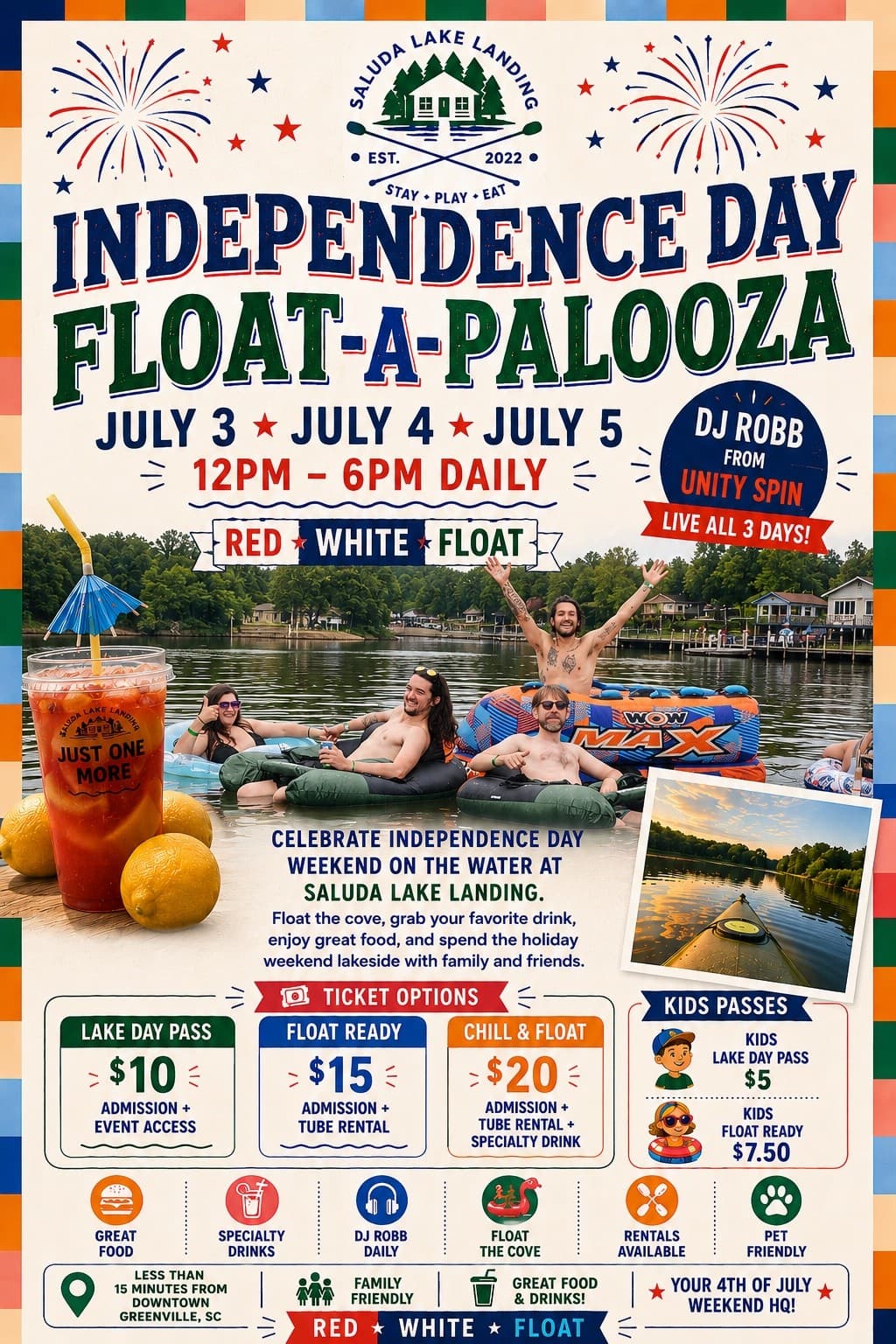Float-a-Palooza at Saluda Lake Landing: Fourth of July Lake Party Near Greenville