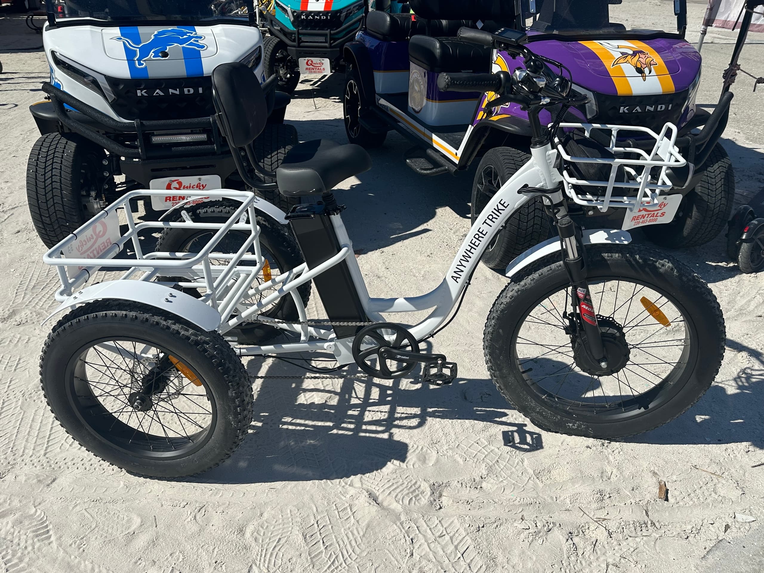 Electric Trike Rentals on Fort Myers Beach: Ride the Magnum 20' Fat Tire Pathfinder with Quicky Rentals