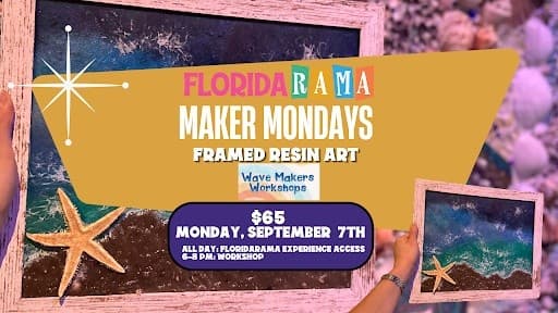 Framed Resin Art Workshop at FloridaRAMA: Evening Wave Makers Class in St. Petersburg