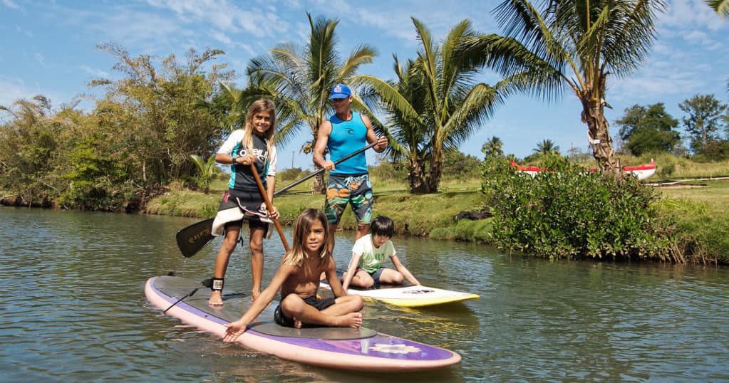 Stand-Up Paddleboarding with Surf Hawaii Surf School in Haleiwa