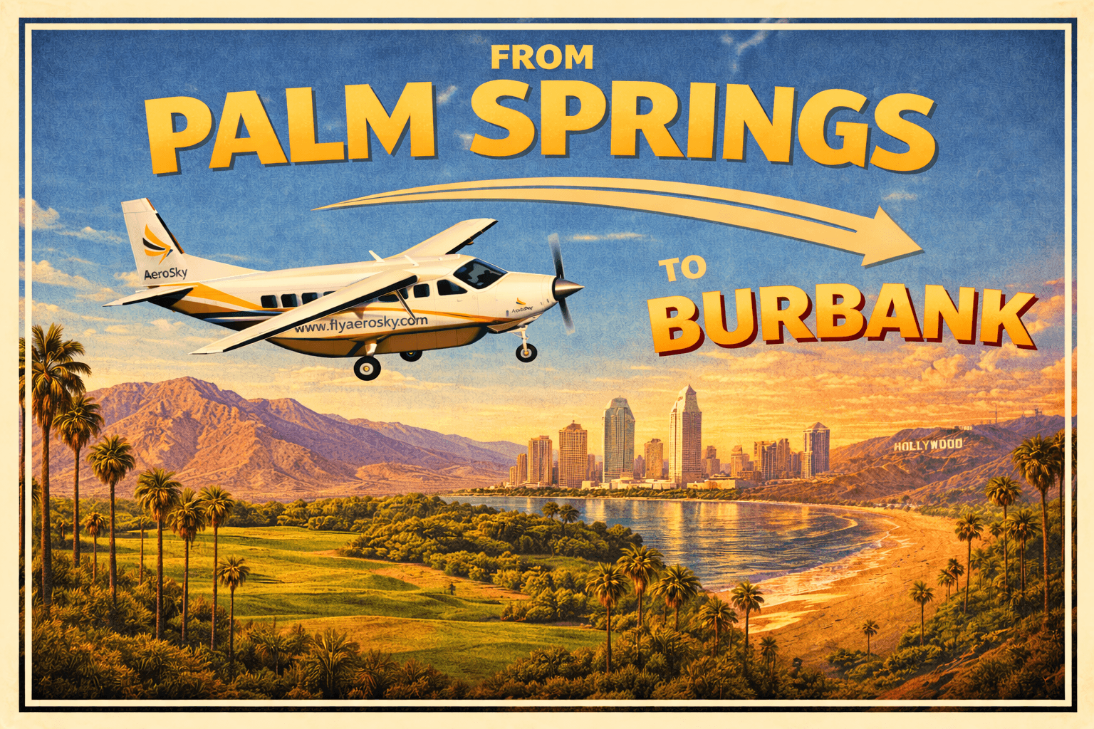 Palm Spring to Burbank: Skip the Crowds with Aerosky Private Regional Flights