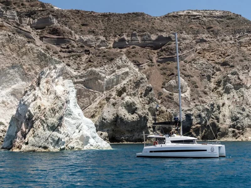 Private Santorini Catamaran Cruise: Morning & Sunset Caldera Sail with Hot Springs photo 2