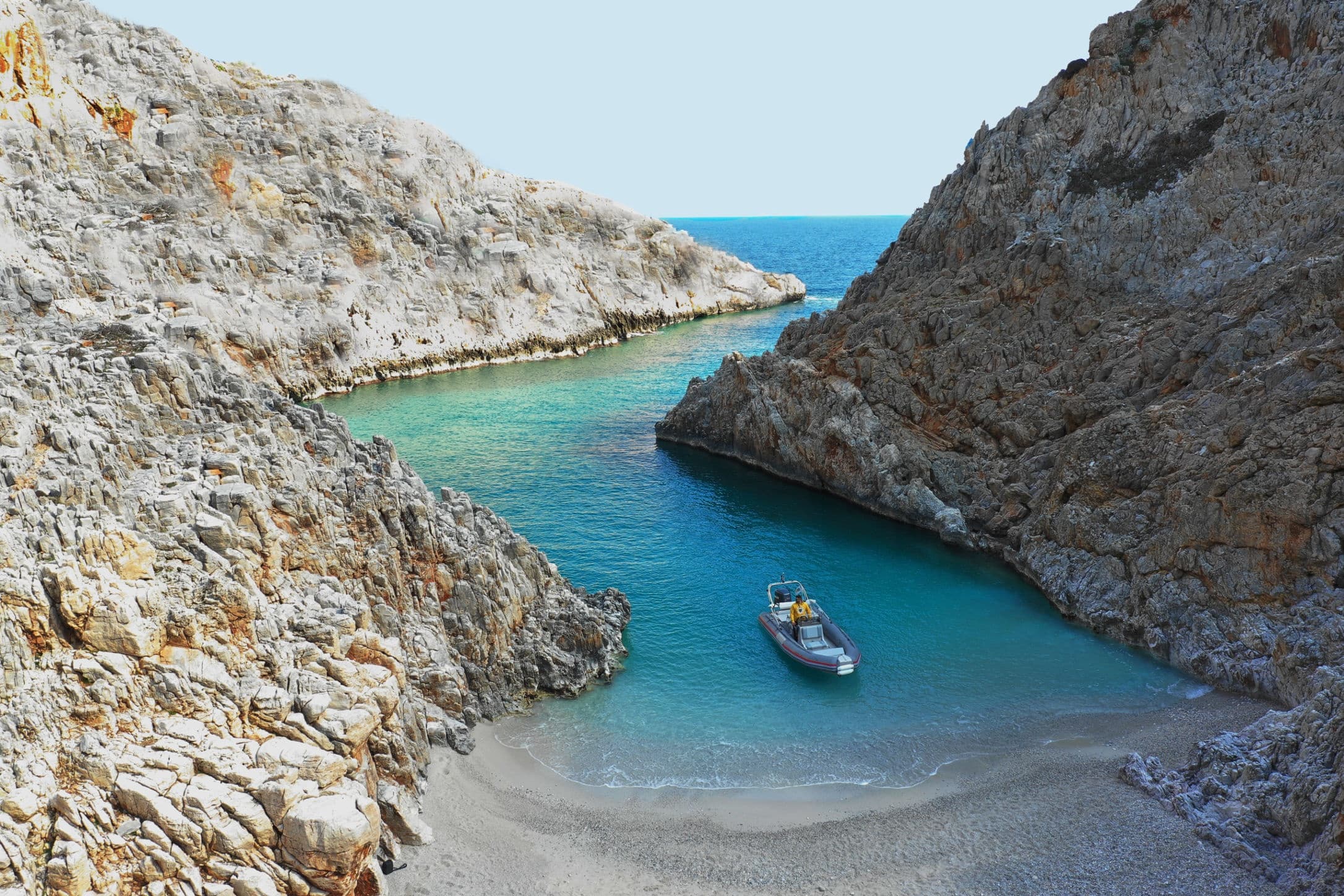 Escape the Cruise Crowds: Private Boat Trip from Souda Port to Seitan Limani & Marathi Bay