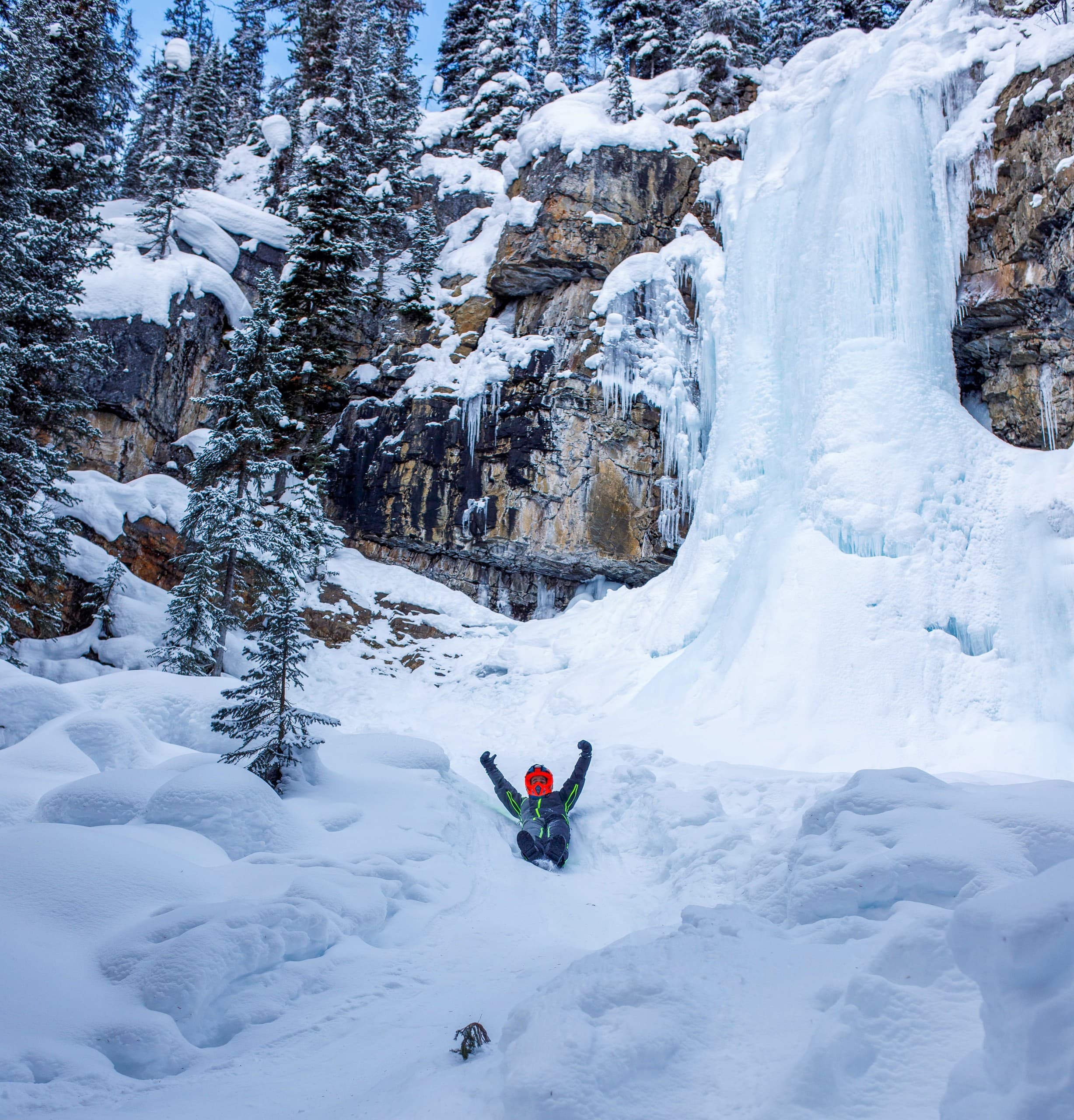 Snowmobile to Marmot Falls: Panorama Mid-Mountain Icefall Tour photo 4